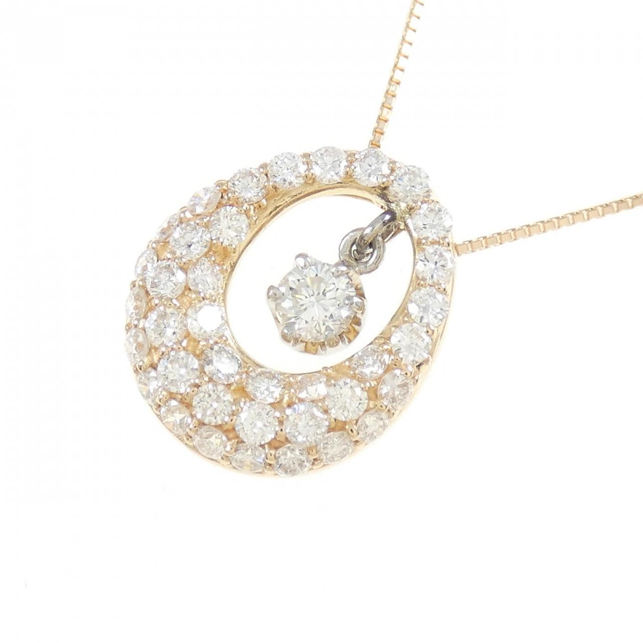 K18PG/PT900 Diamond Necklace 0.22CT
