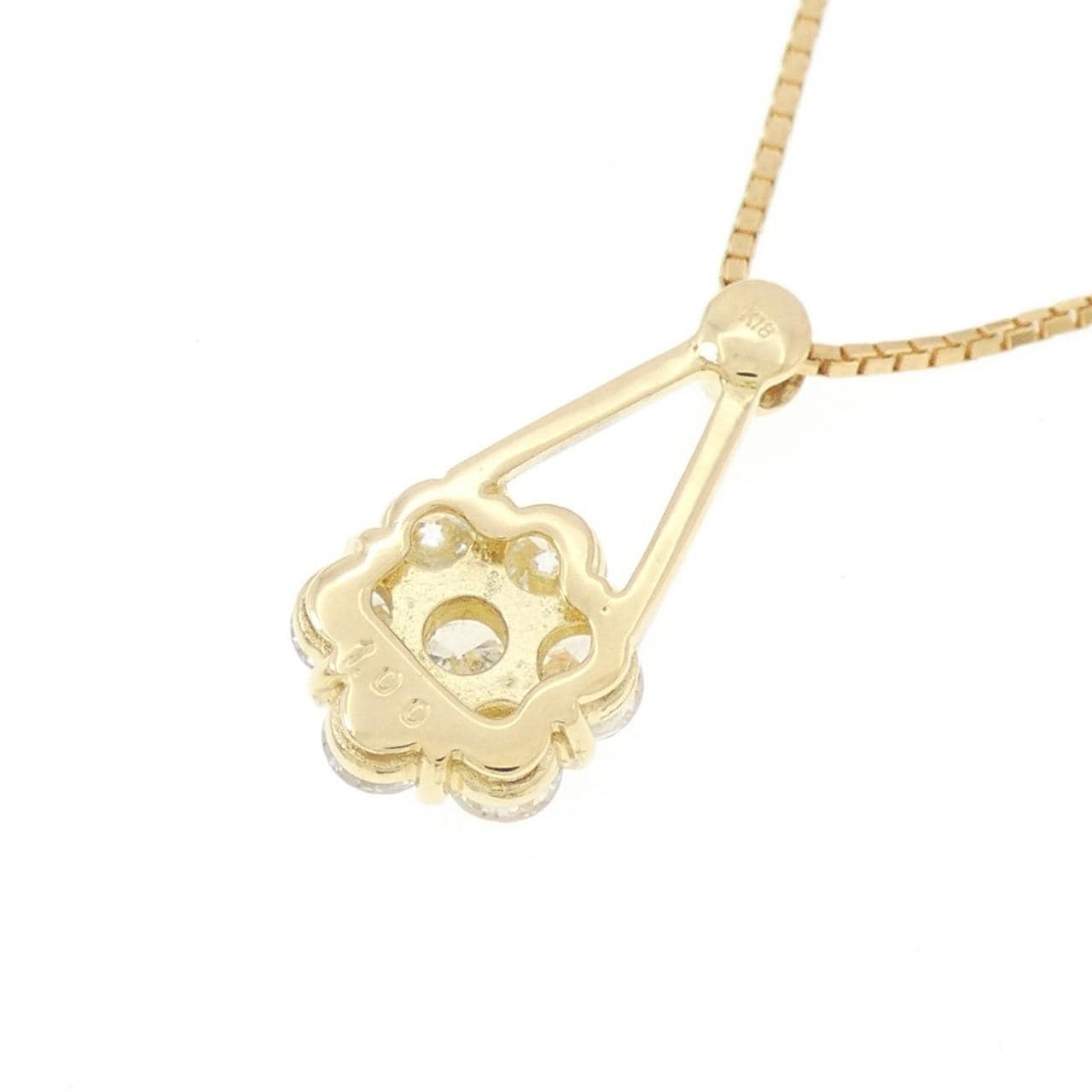 K18YG フラワー ダイヤモンド ネックレス 1.00CT