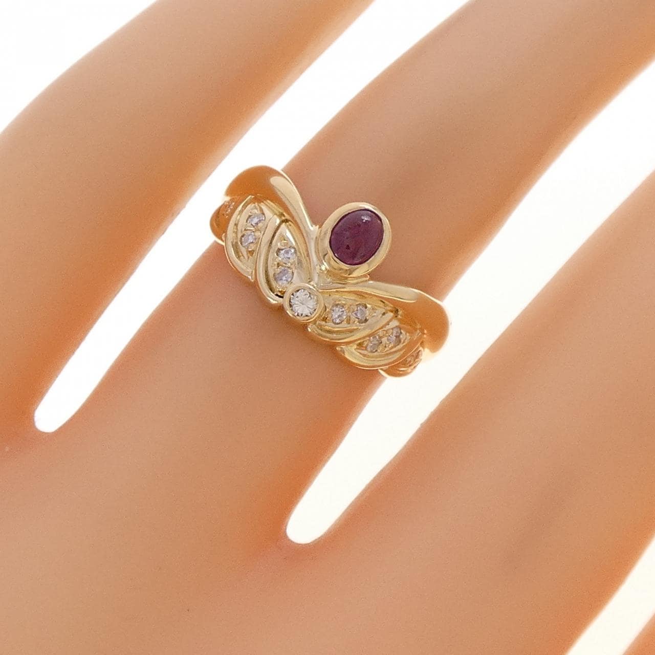 K18YG ルビー リング 0.32CT