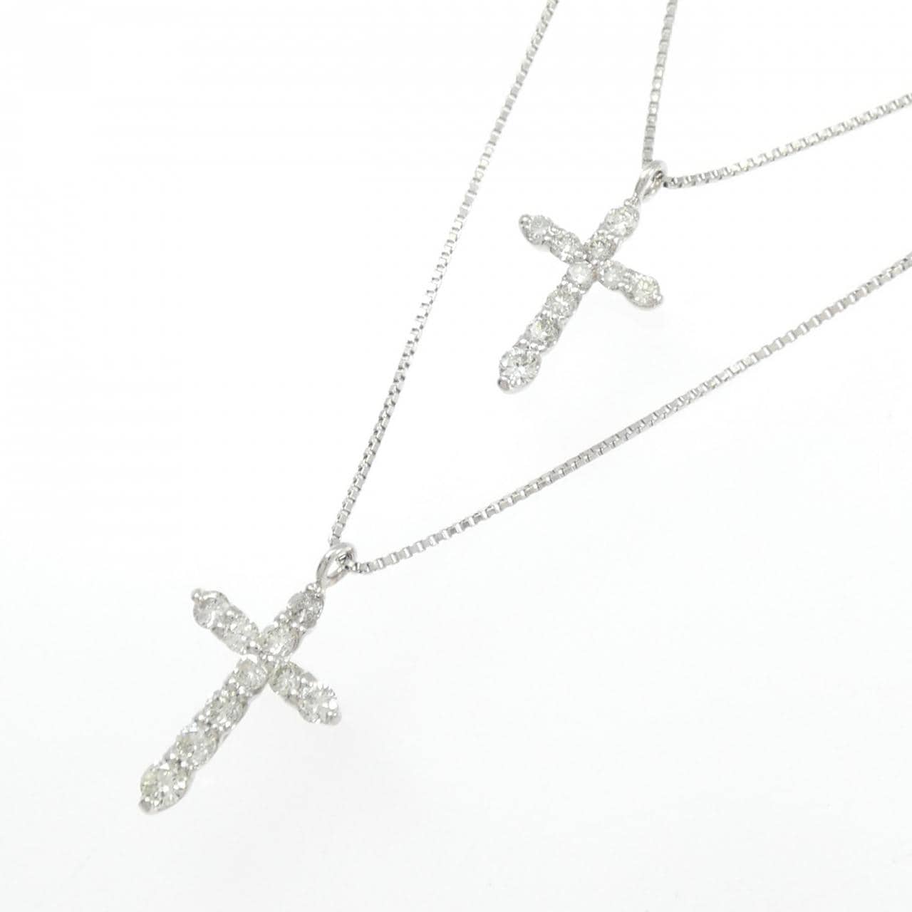 PT900/PT850 クロス ダイヤモンド ネックレス 0.50CT