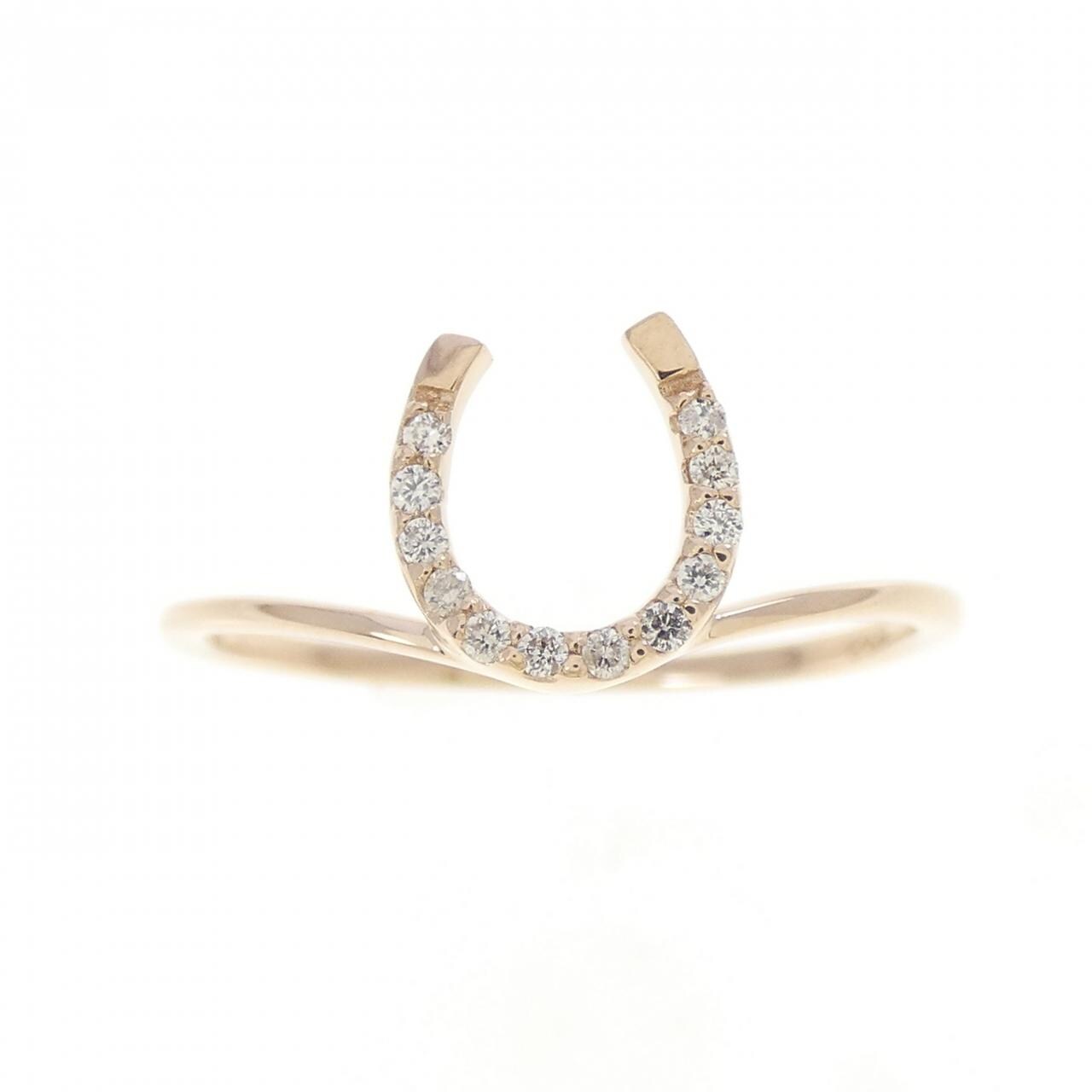 K18PG ホースシュー ダイヤモンド リング 0.05CT