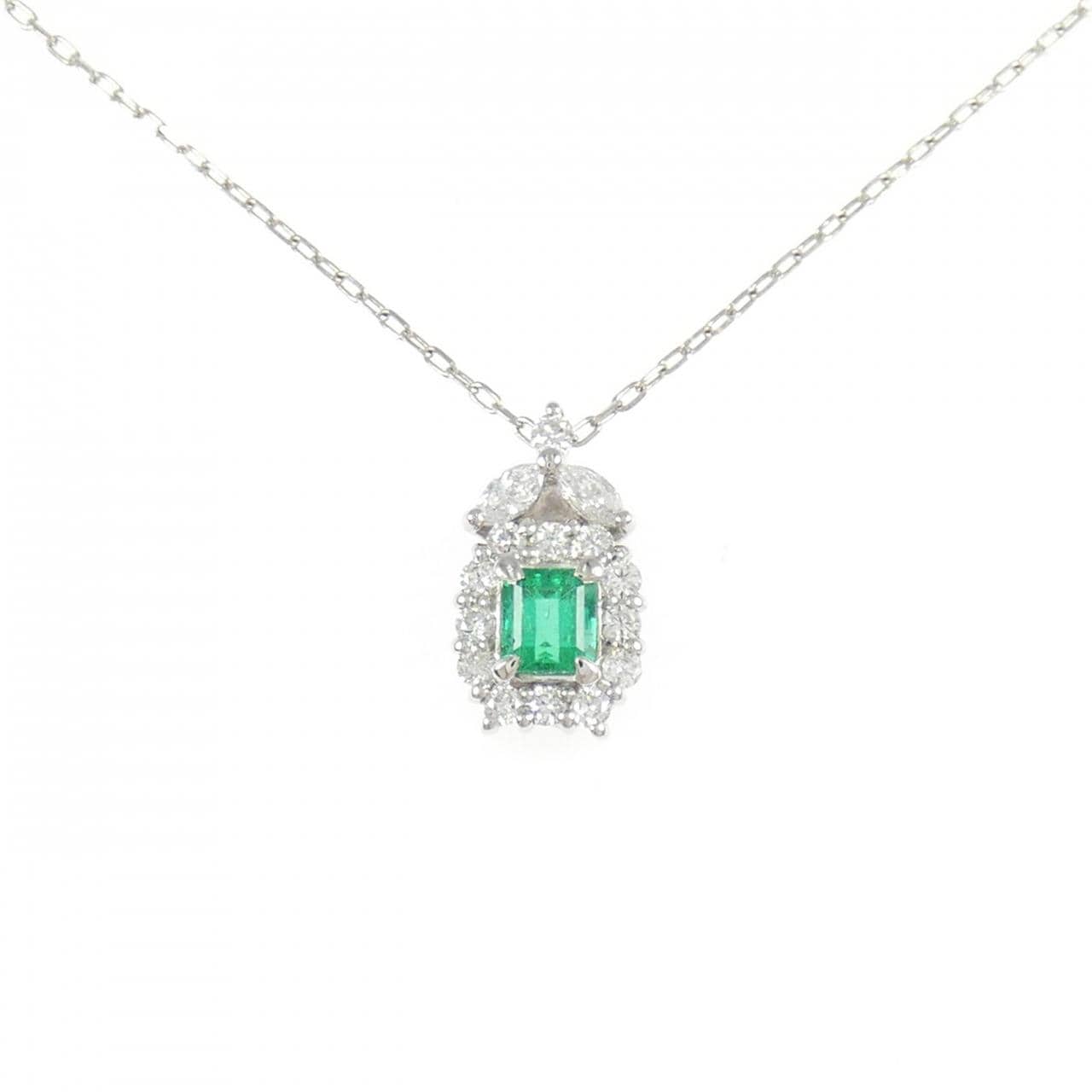 PT900/PT850 エメラルド ネックレス 0.40CT