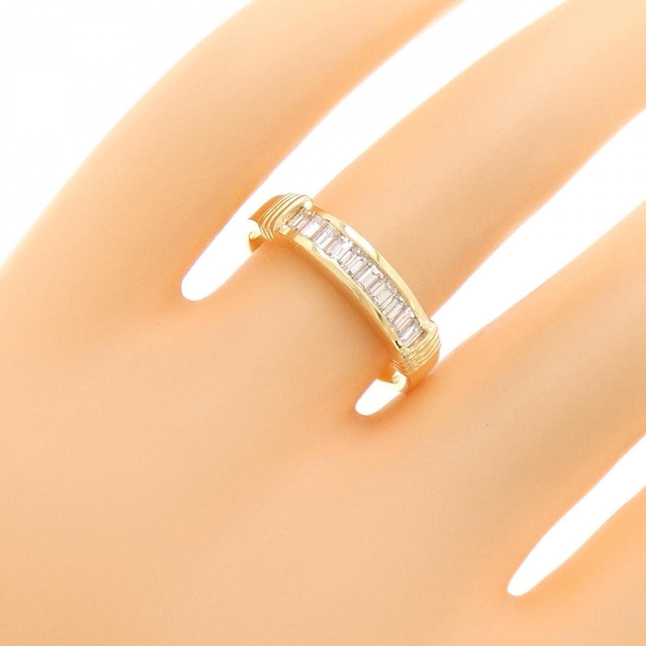 18KYG ダイヤモンド リング 0.50CT