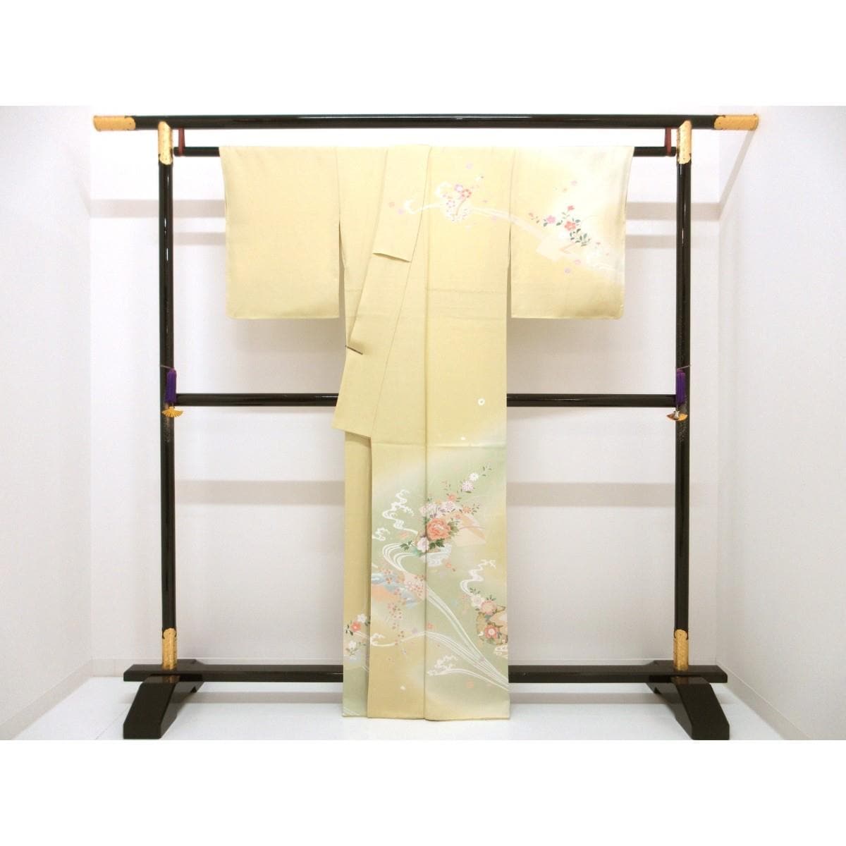 【未使用品】訪問着　友禅金彩加工　刺繍入りボカシ染