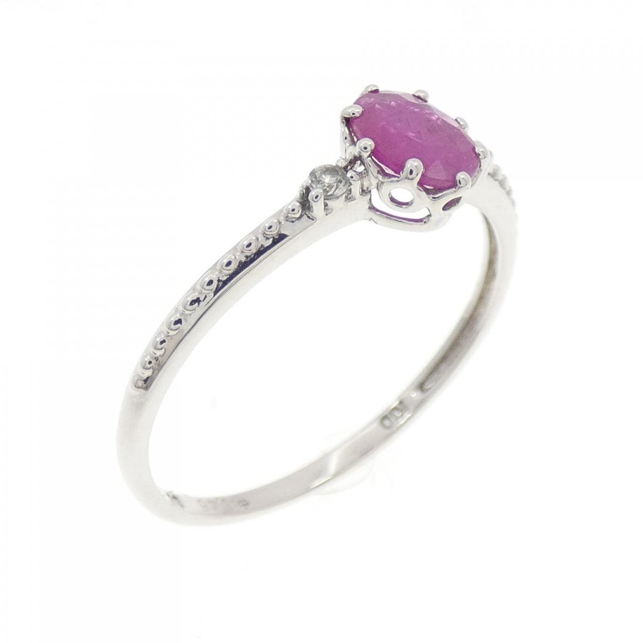 K10WG ルビー リング 0.46CT