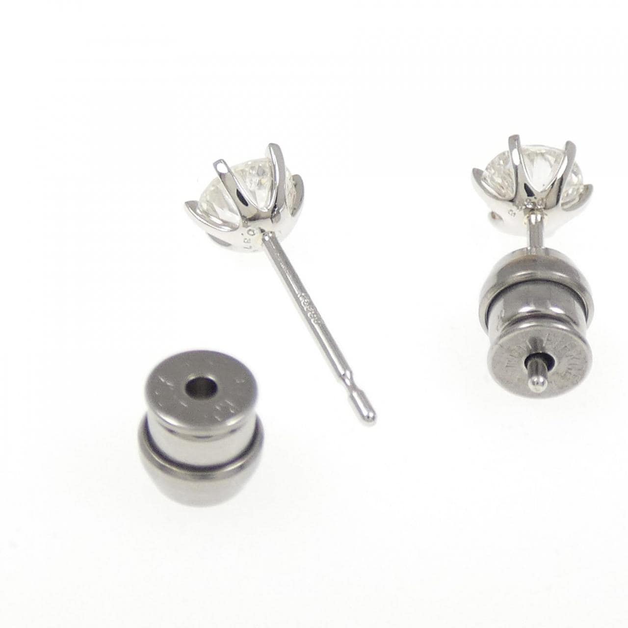 【リメイク】PT900/ST ダイヤモンド ピアス 0.373CT 0.379CT H-I I1 Good