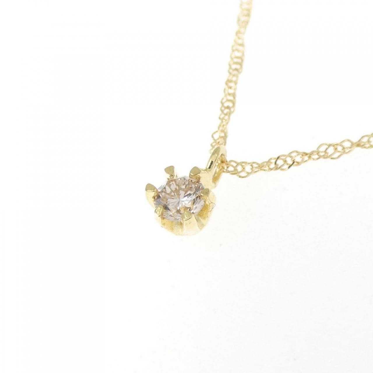 K18YG ソリティア ダイヤモンド ネックレス 0.10CT