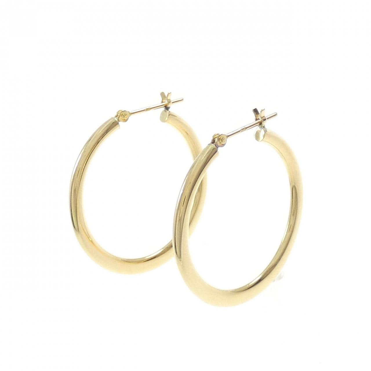 K18YG hoop earrings