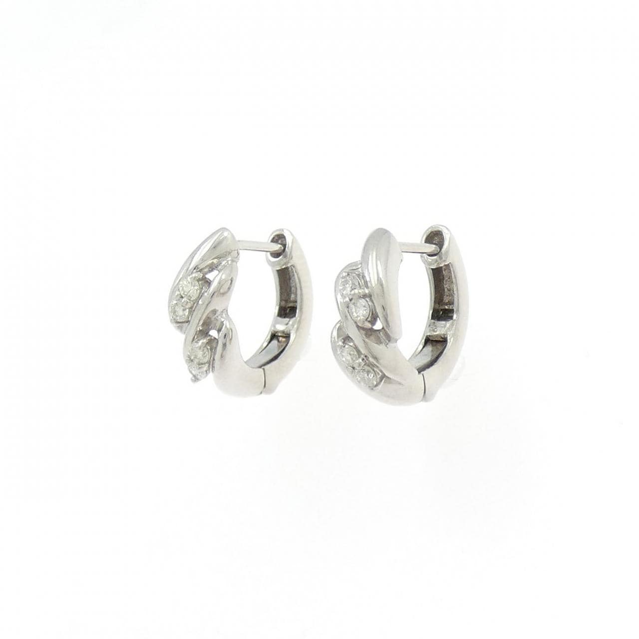 K18WG ダイヤモンド ピアス 0.08CT