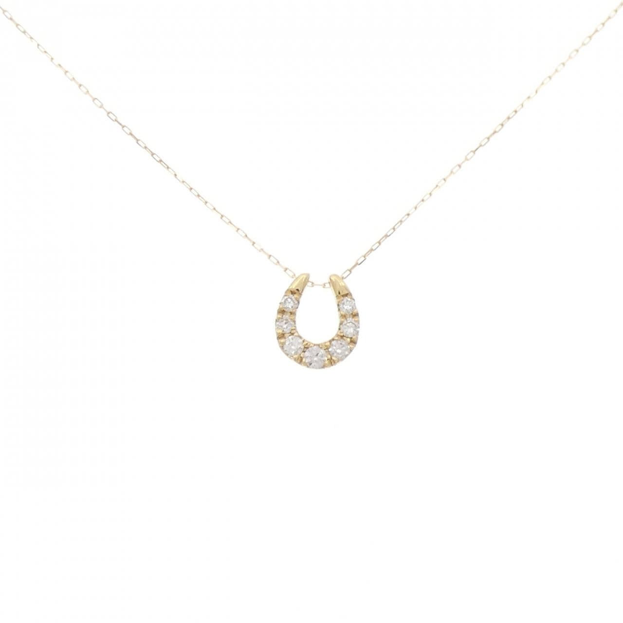【新品】K18YG ホースシュー ダイヤモンド ネックレス 0.10CT