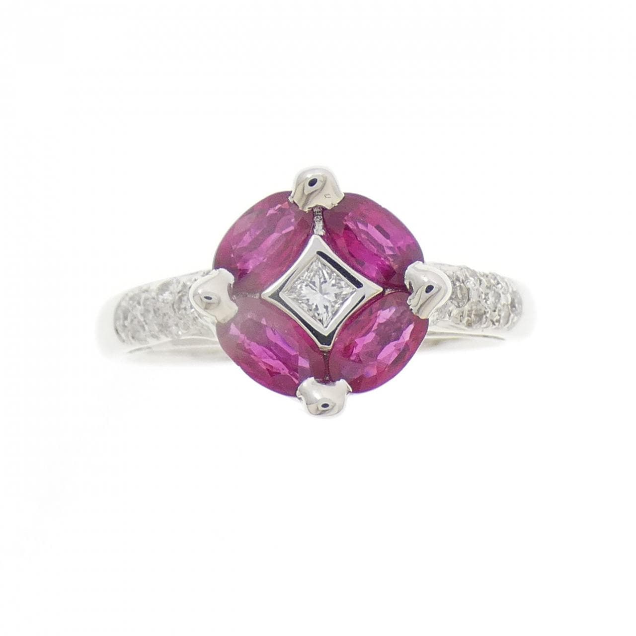 K18WG ルビー リング 0.95CT