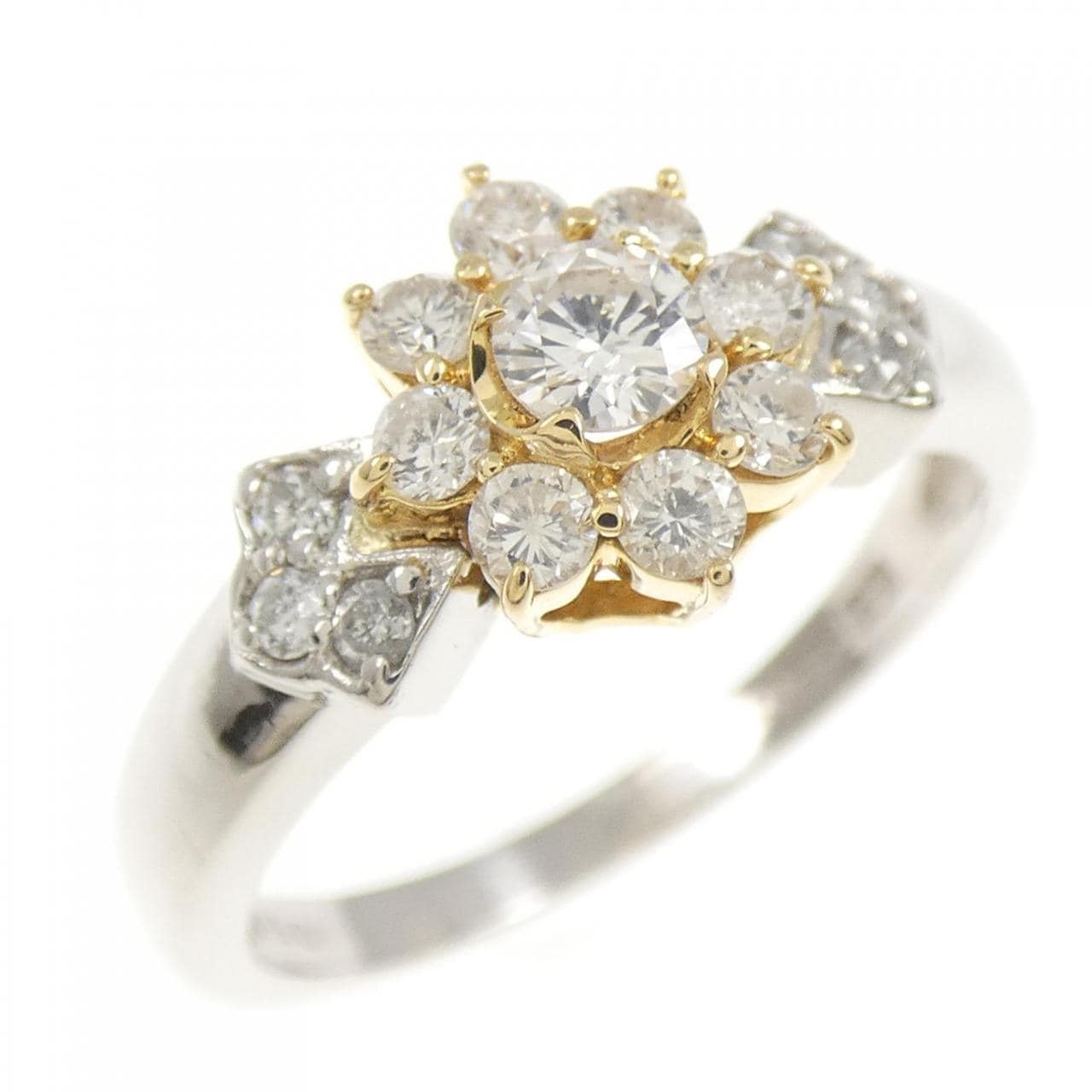 PT900/K18YG ダイヤモンド リング 0.50CT