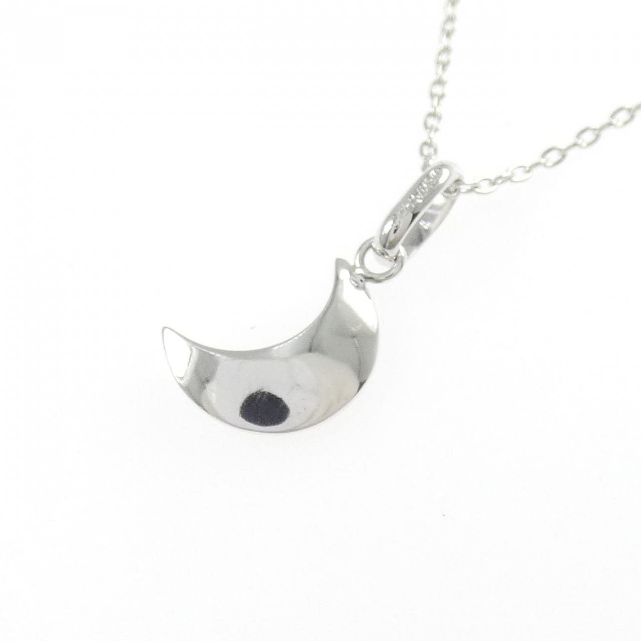 K18WG/K14WG ムーン ダイヤモンド ネックレス 0.13CT