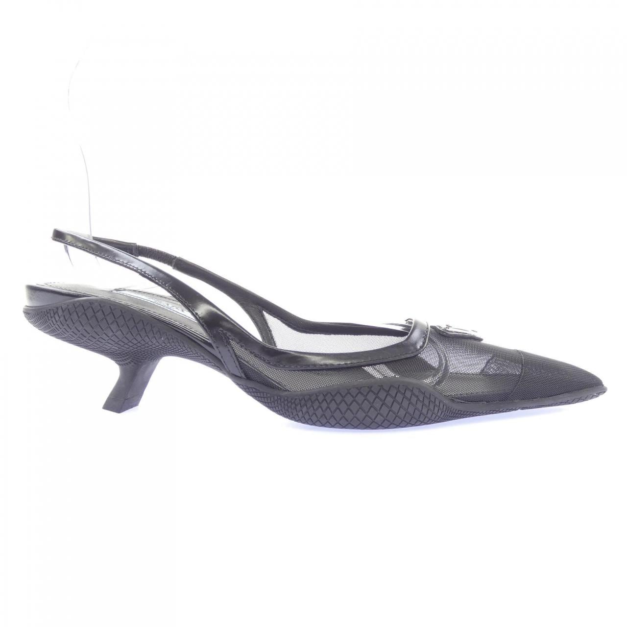 プラダ PRADA トライアングルロゴ メッシュスリングバック 1I828M パンプス
