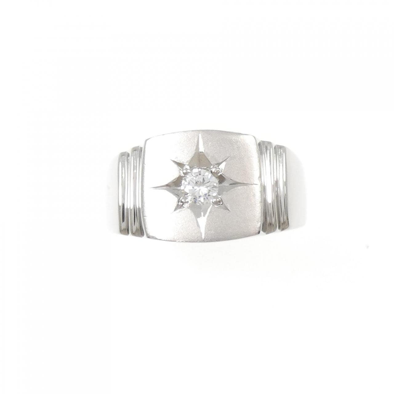 PT900 印台 ダイヤモンド リング 0.15CT