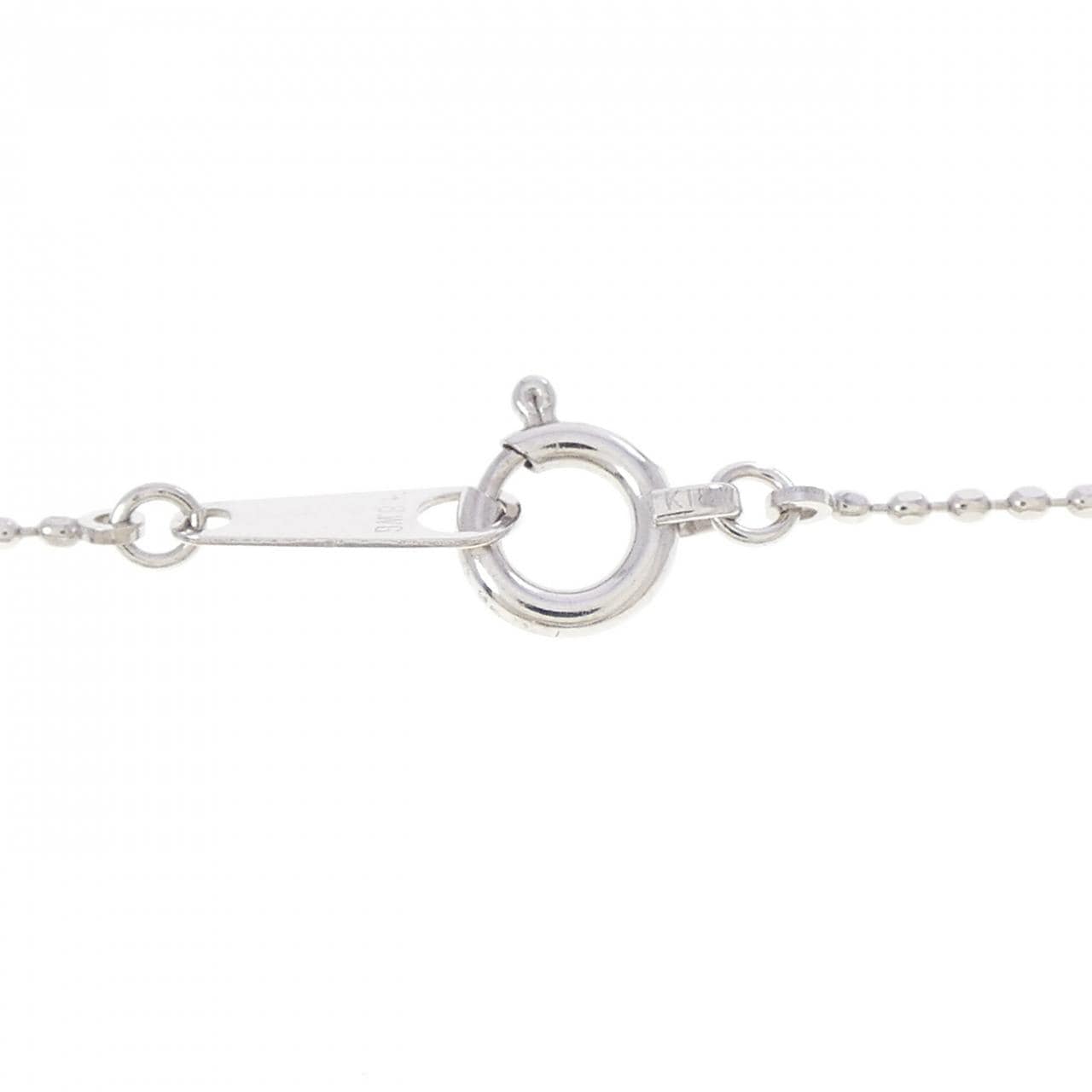 K18WG フラワー サファイヤ ネックレス 0.22CT