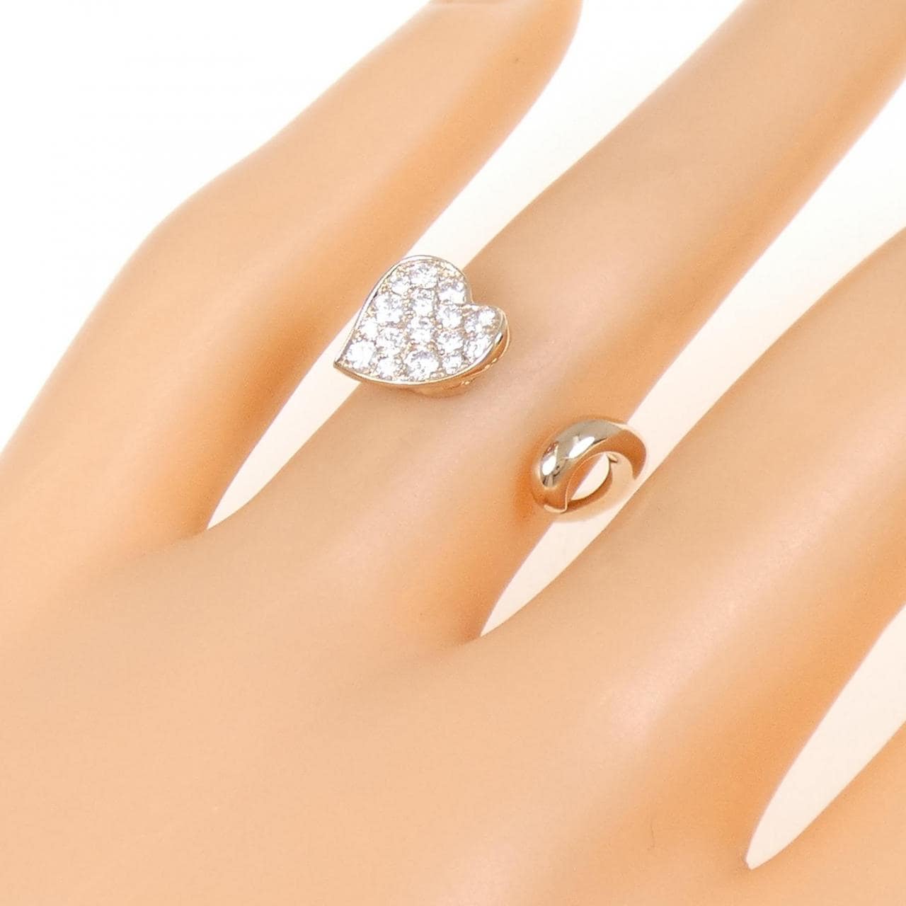 K18PG ハート ダイヤモンド リング 0.29CT