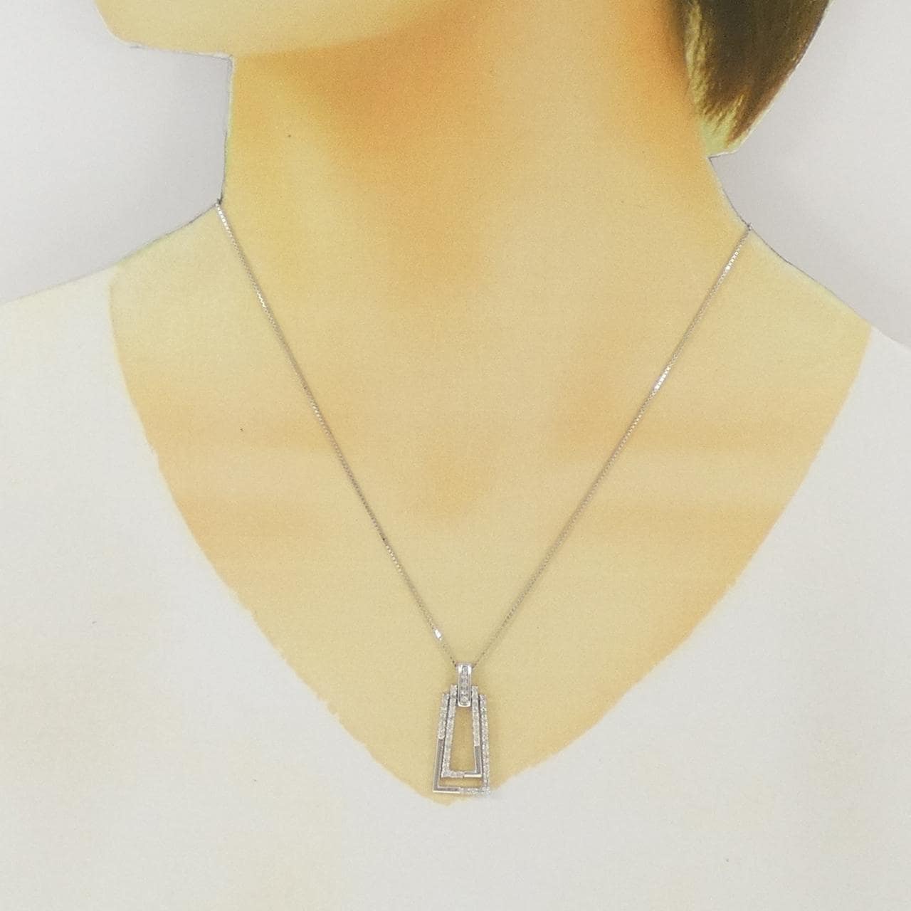 K18WG ダイヤモンド ネックレス 0.50CT