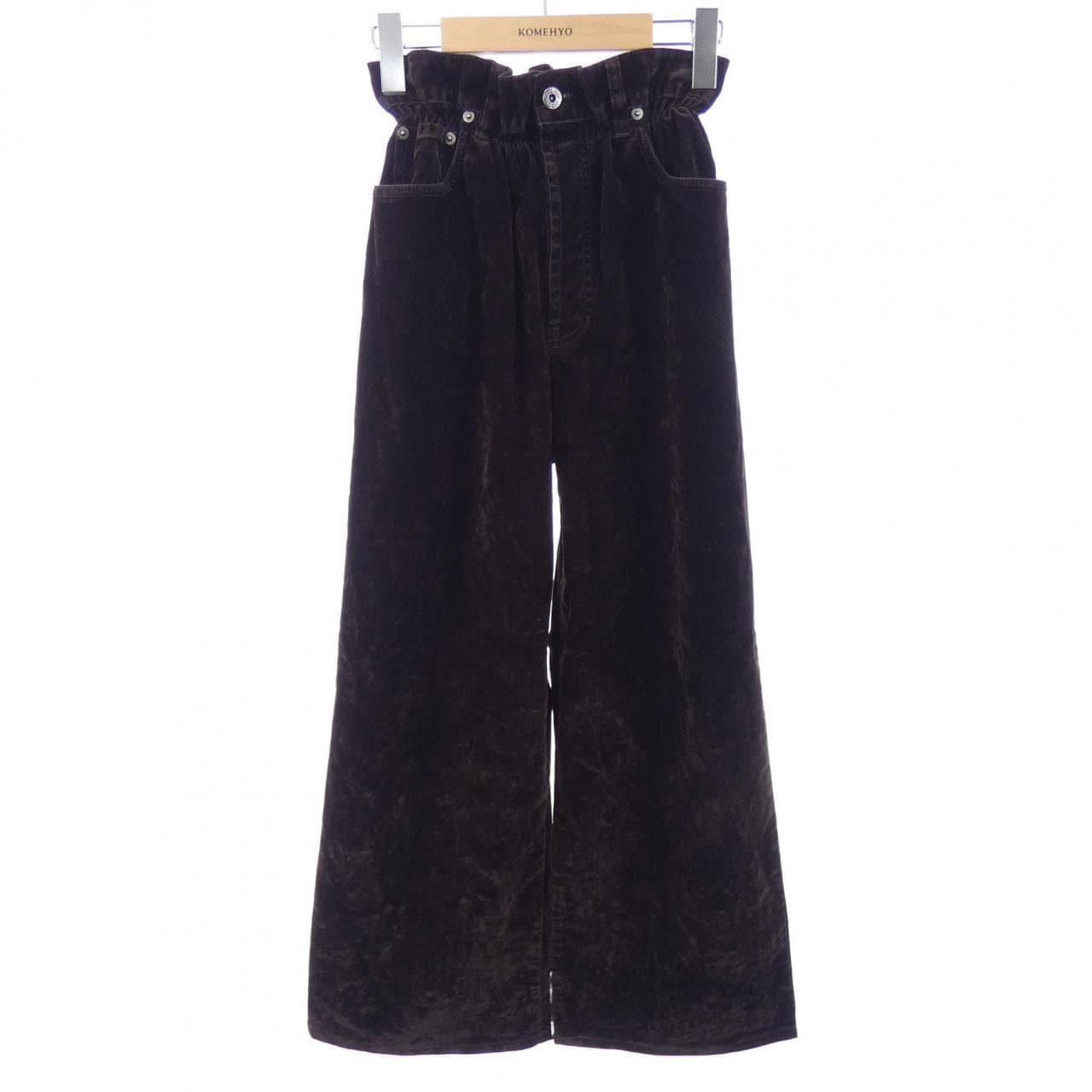 ミュウミュウ MIU MIU MIU MIUロゴ ウォッシュド フロック加工 MP1725 SOOO 157Y パンツ