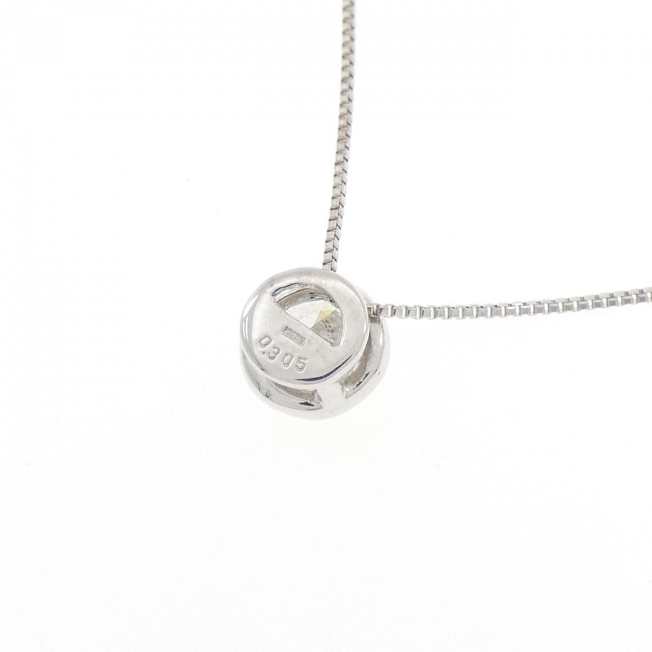K18WG ソリティア ダイヤモンド ネックレス 0.305CT