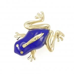 [vintage] TIFFANY Frog Lapis Lazuli Brooch