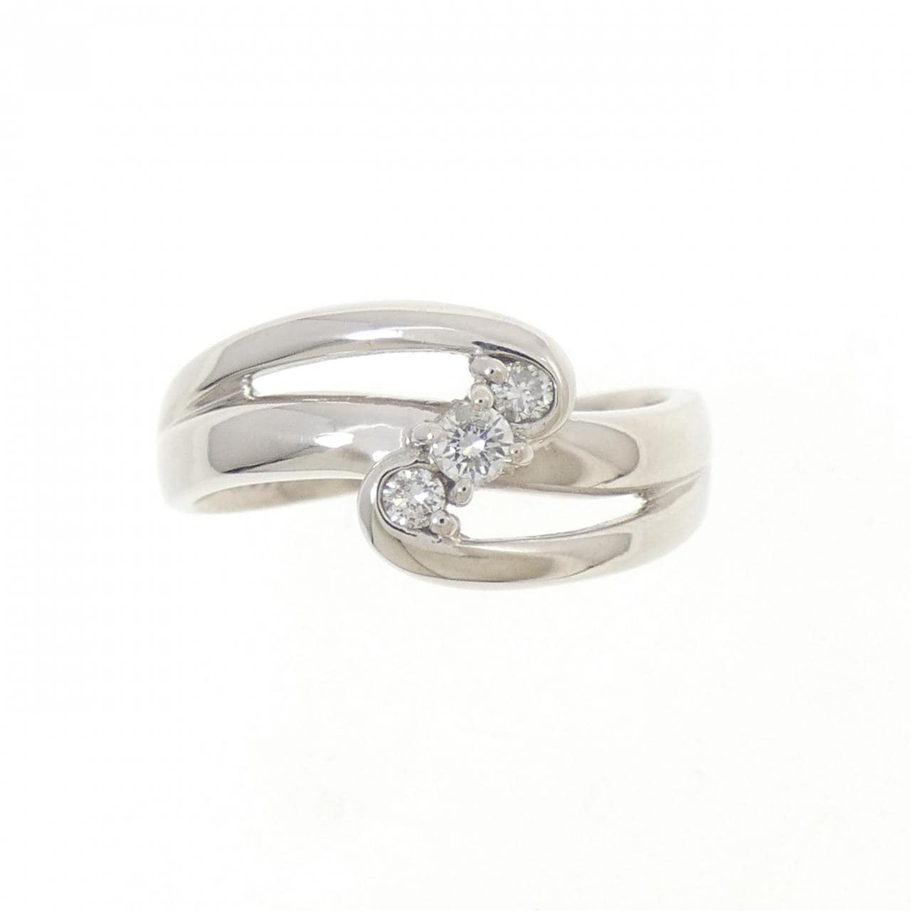 PT900 スリーストーン ダイヤモンド リング 0.12CT