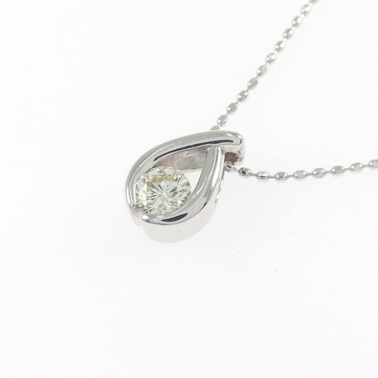 K18WG ソリティア ダイヤモンド ネックレス 0.216CT