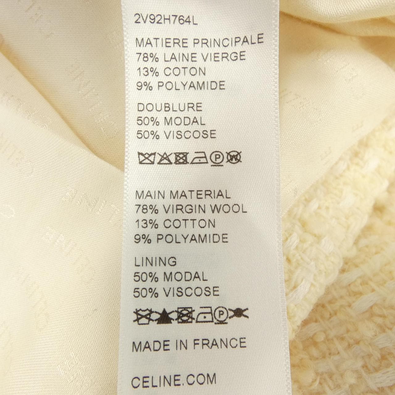 セリーヌ CELINE 2V92H764L ノーカラージャケット