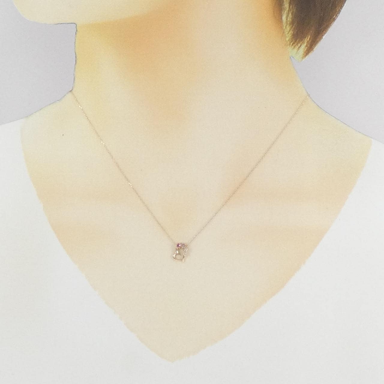 K10PG ハート トルマリン ネックレス