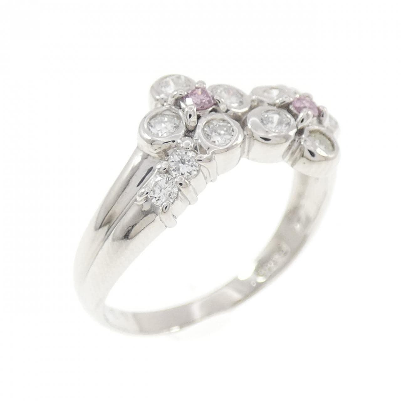 PT900 フラワー ダイヤモンド リング 0.33CT