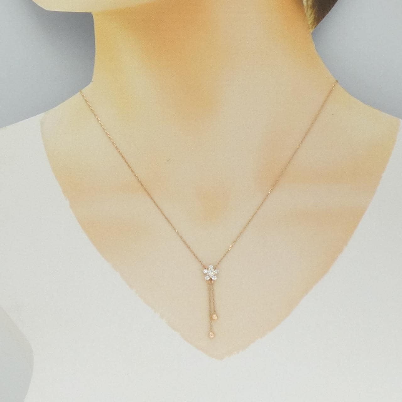 K10PG フラワー キュービック ネックレス