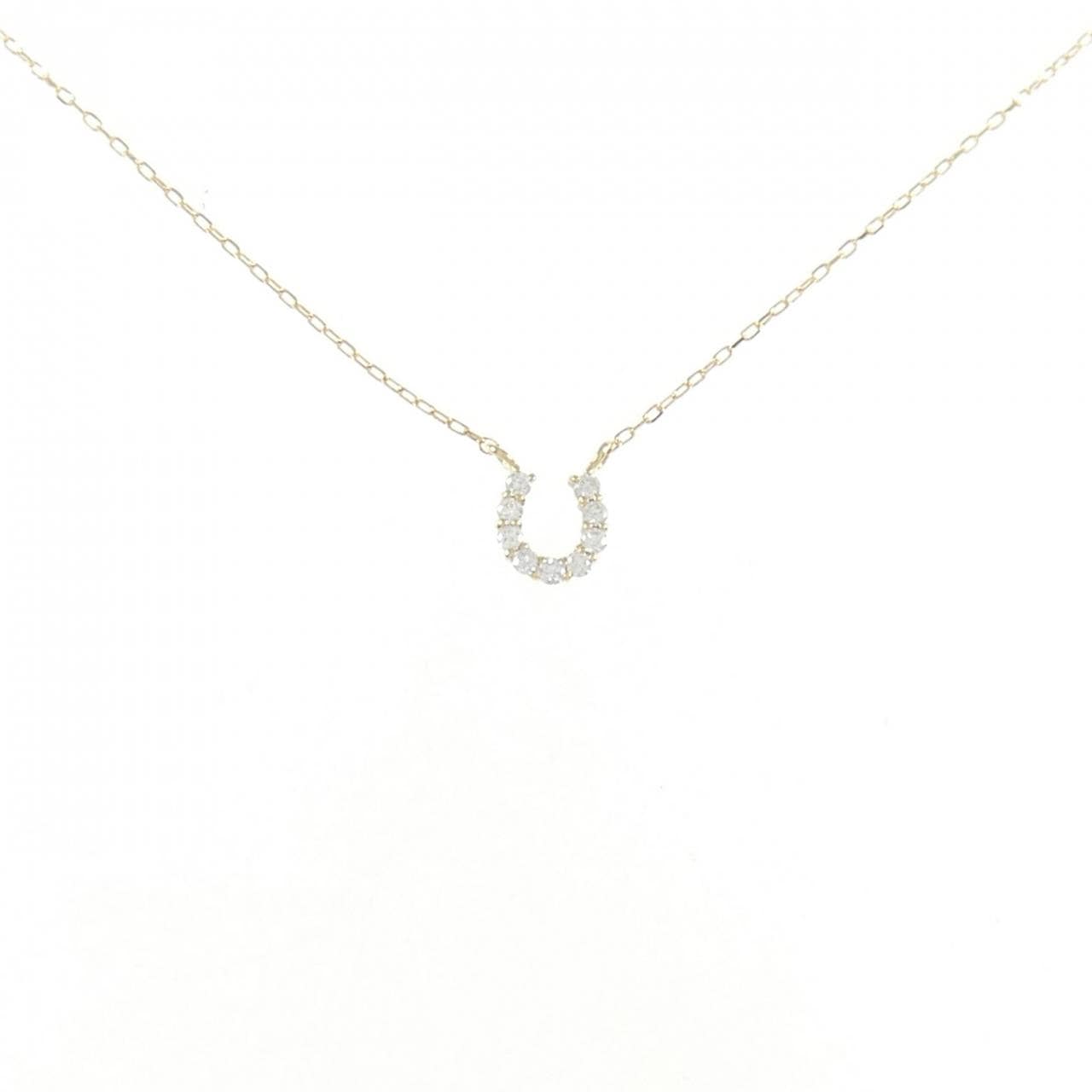 K18YG ホースシュー ダイヤモンド ネックレス 0.05CT