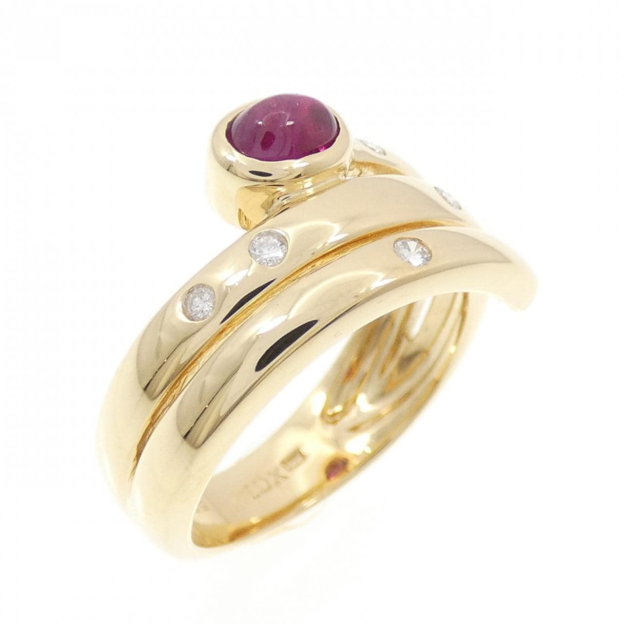 K18YG ルビー リング 0.31CT