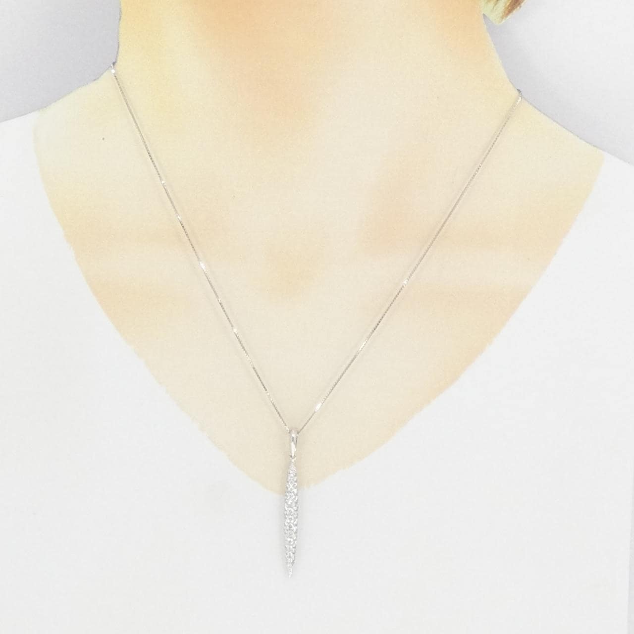 750WG/K18WG パヴェ ダイヤモンド ネックレス 1.10CT