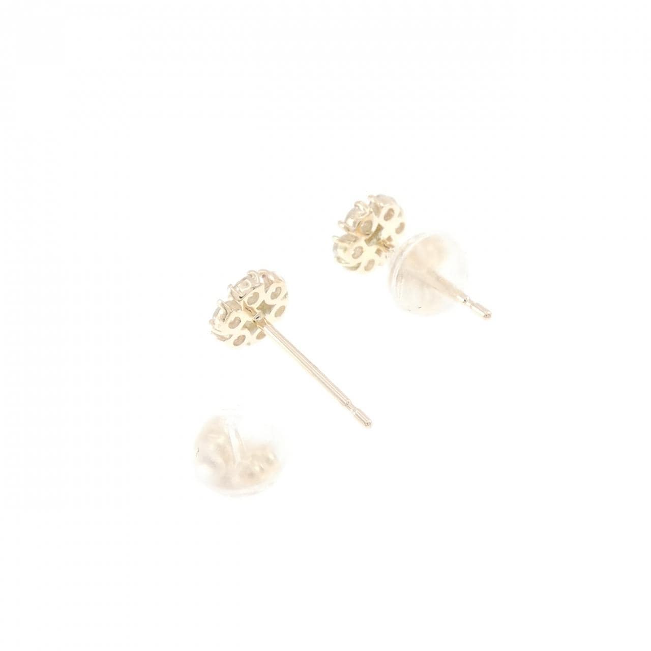 【リメイク】K10YG フラワー ダイヤモンド ピアス 0.30CT