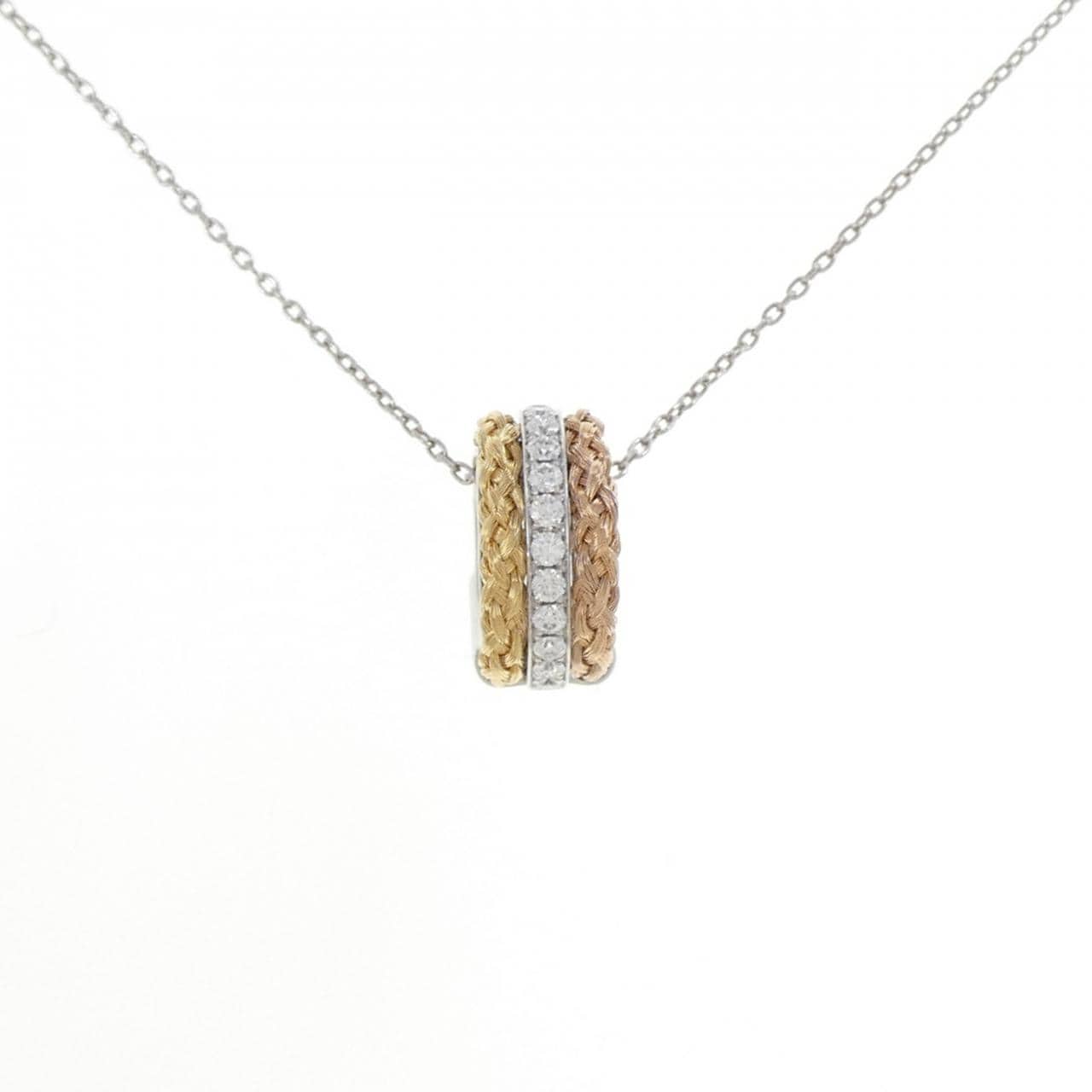 PT950/K18YG/K18PG/PT850 ダイヤモンド ネックレス 0.18CT