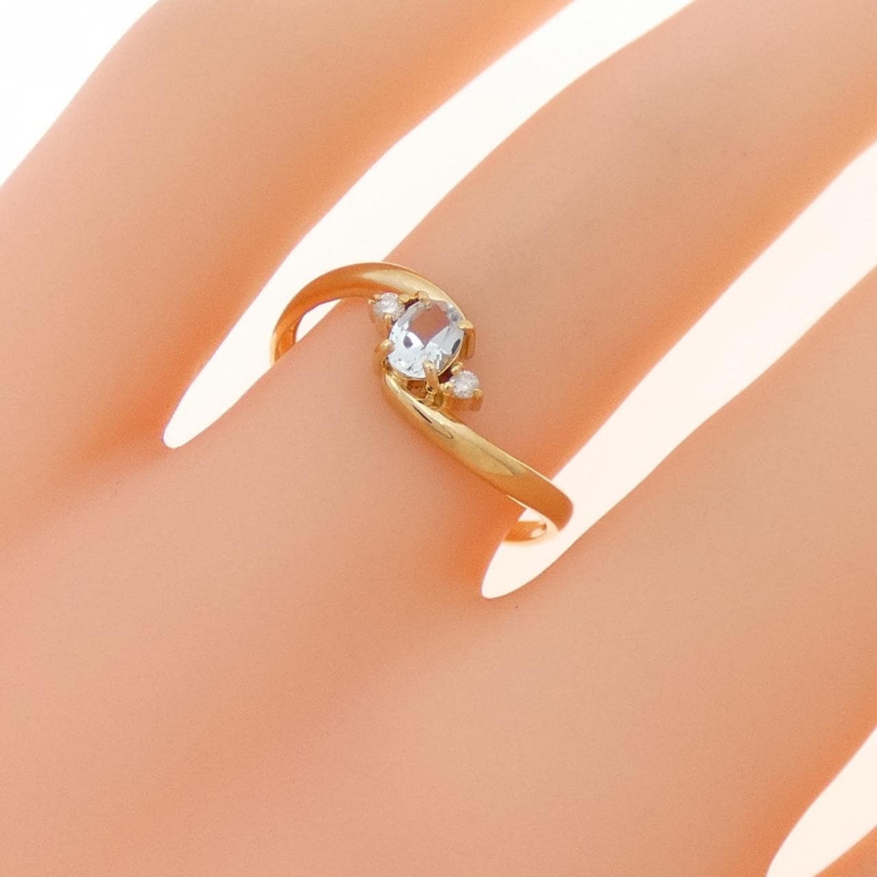 K18YG アクアマリン リング