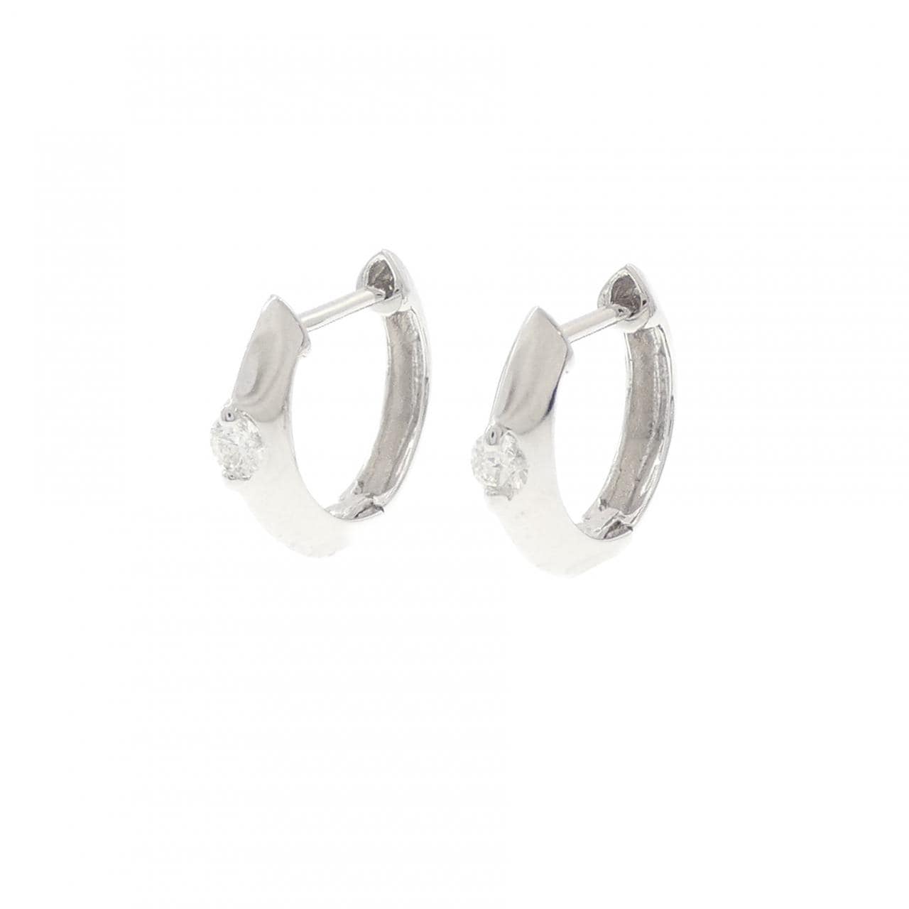 K14WG ダイヤモンド ピアス 0.12CT