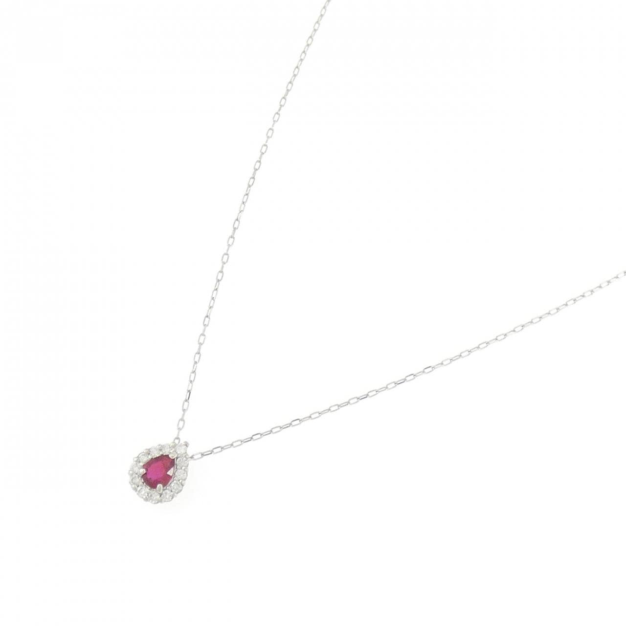 PT950/PT850 ルビー ネックレス 0.13CT