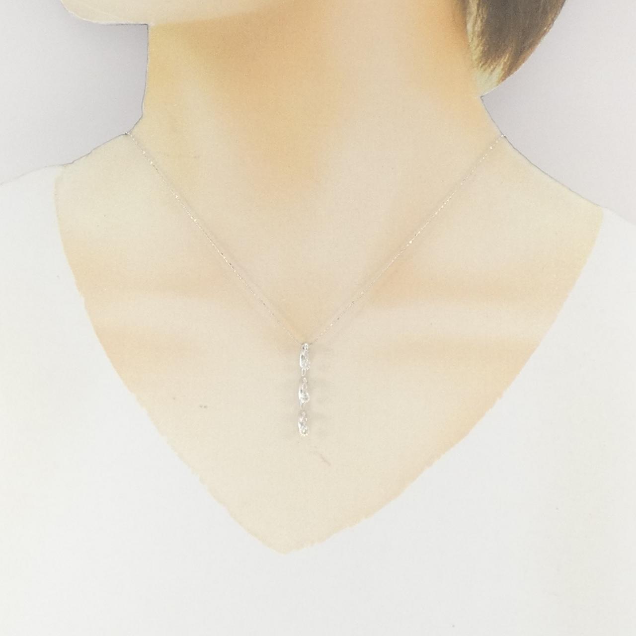 K18WG ダイヤモンド ネックレス 0.30CT