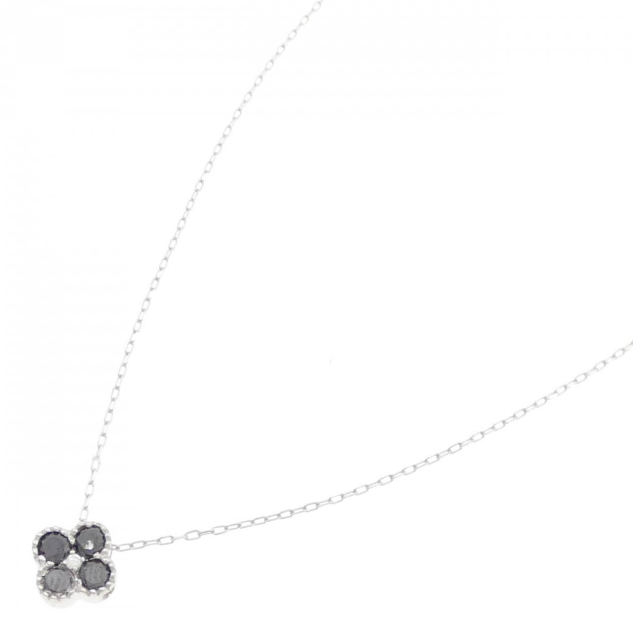 K18WG　フラワー ダイヤモンド ネックレス 0.36CT