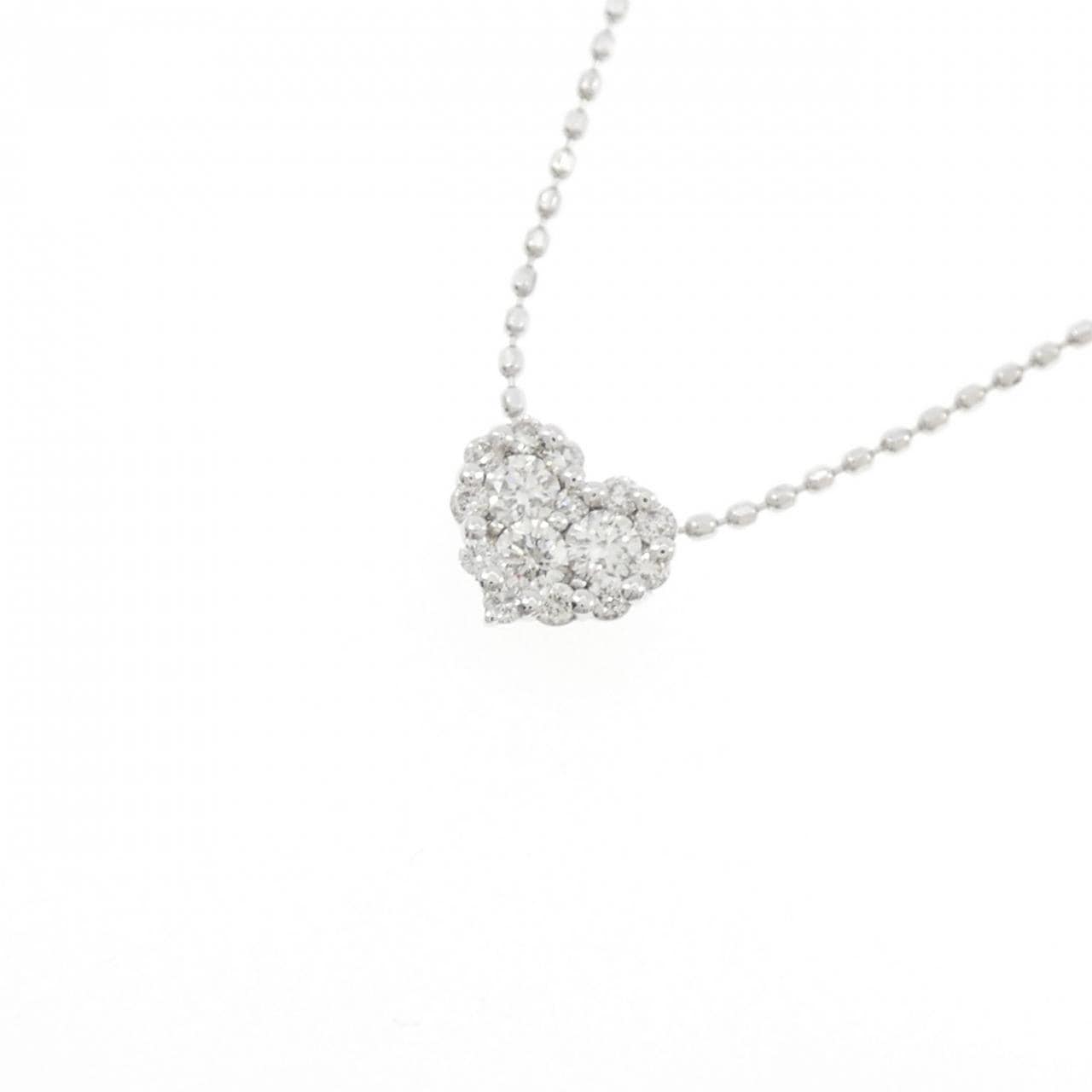 K18WG ハート ダイヤモンド ネックレス 0.20CT