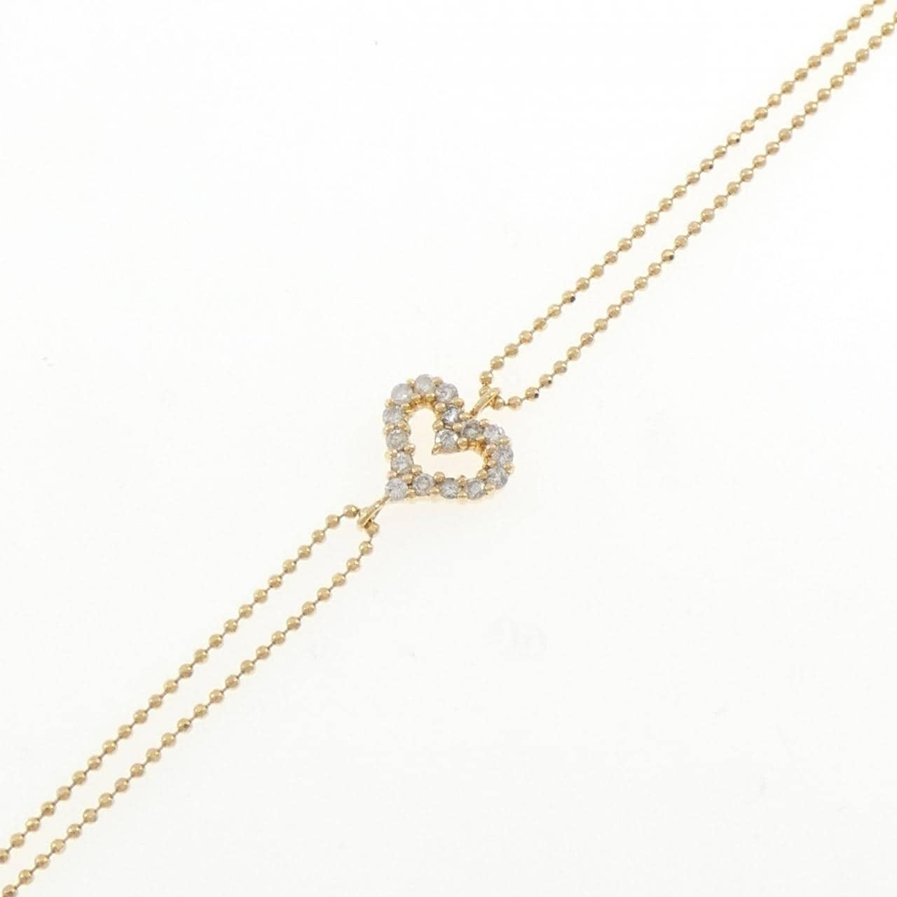 K18YG ハート ダイヤモンド ブレスレット 0.20CT