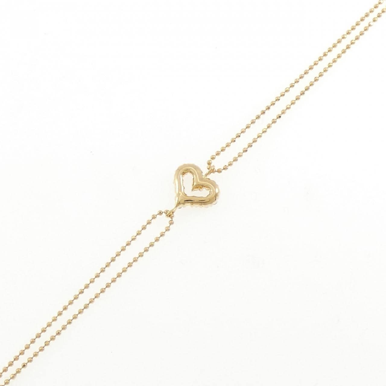 K18YG ハート ダイヤモンド ブレスレット 0.20CT