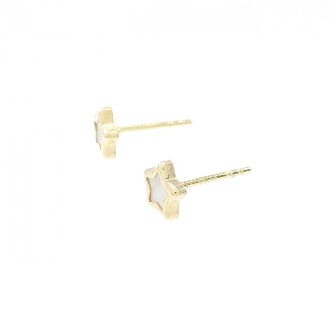 【新品】750YG スター マザーオブパール ピアス