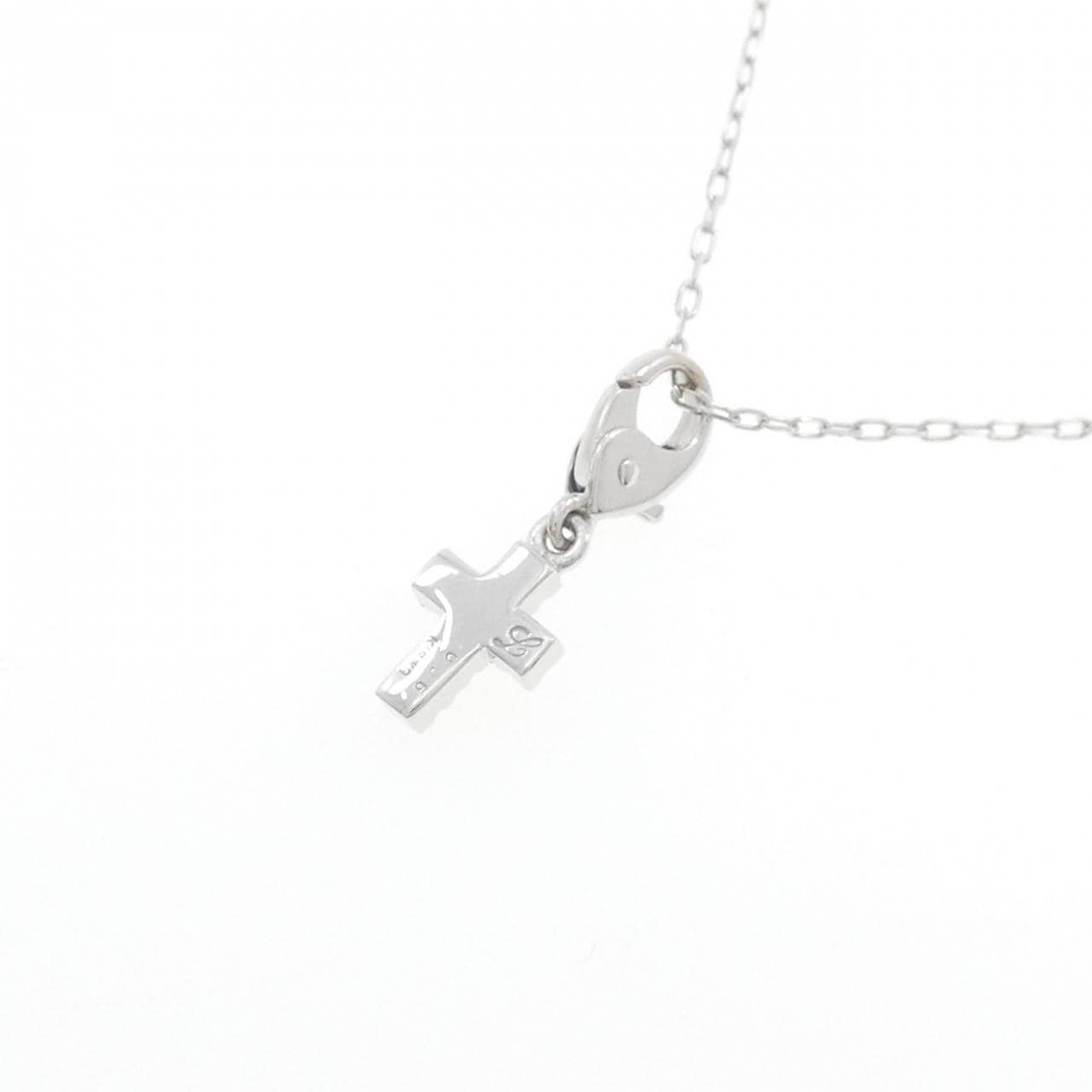 K18WG クロス ダイヤモンド ネックレス 0.06CT
