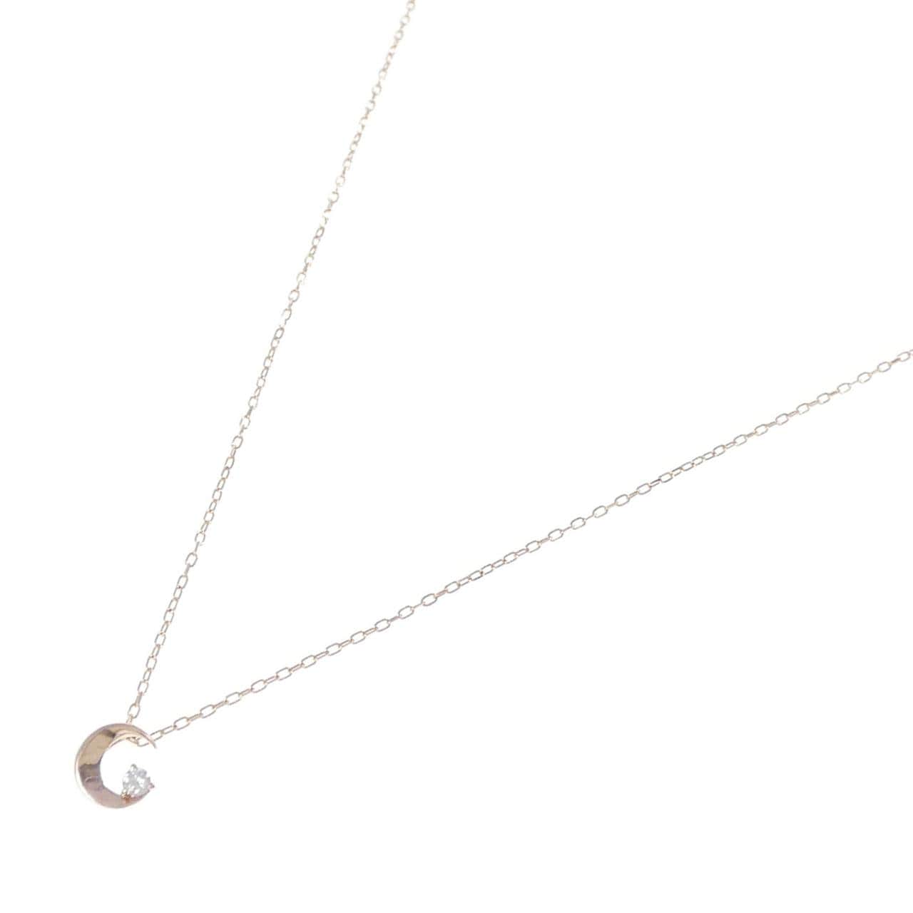 K10PG ムーン ダイヤモンド ネックレス