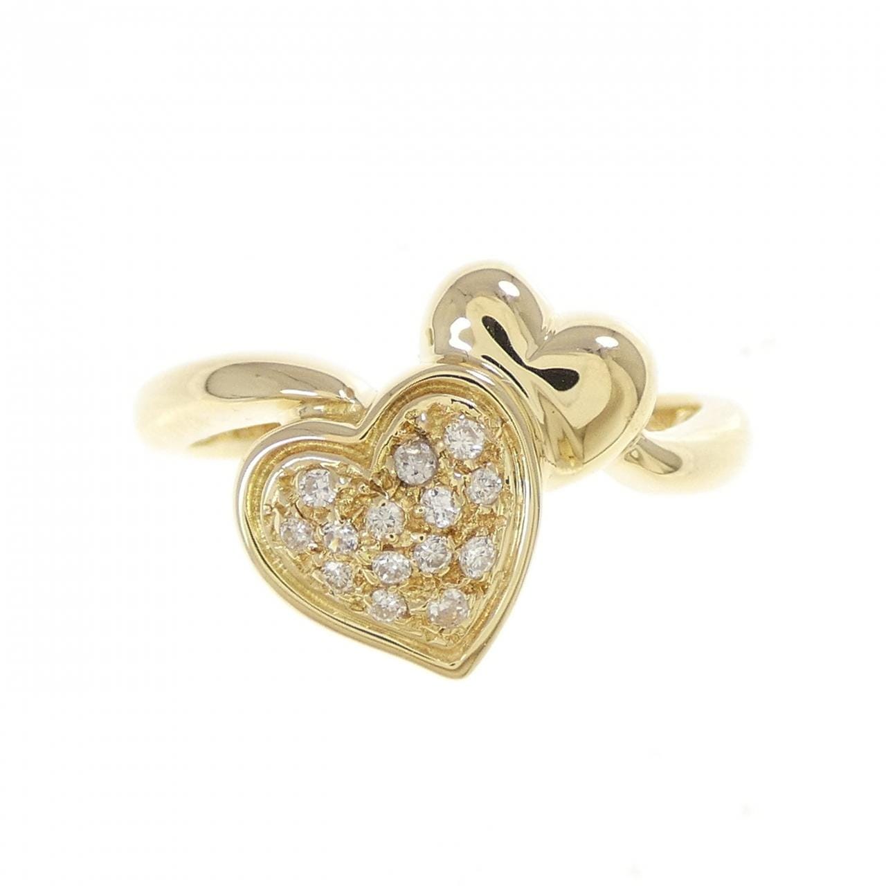 K18YG ハート ダイヤモンド リング 0.08CT
