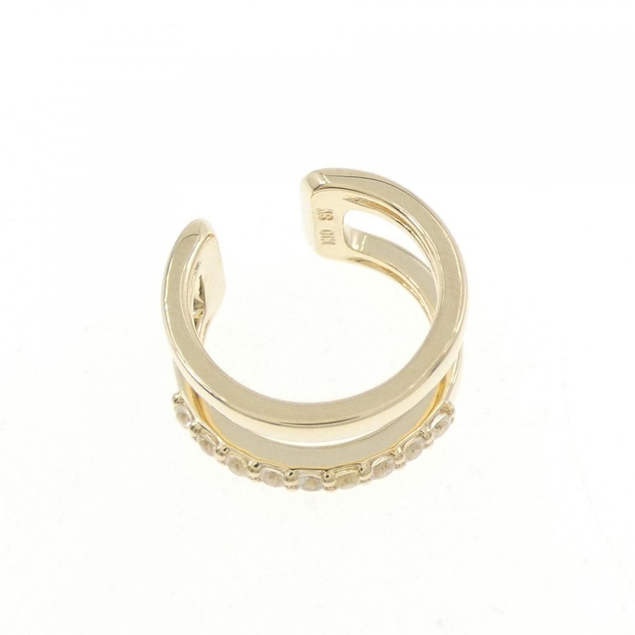 K10YG ホワイトサファイヤ イヤーカフ 片耳