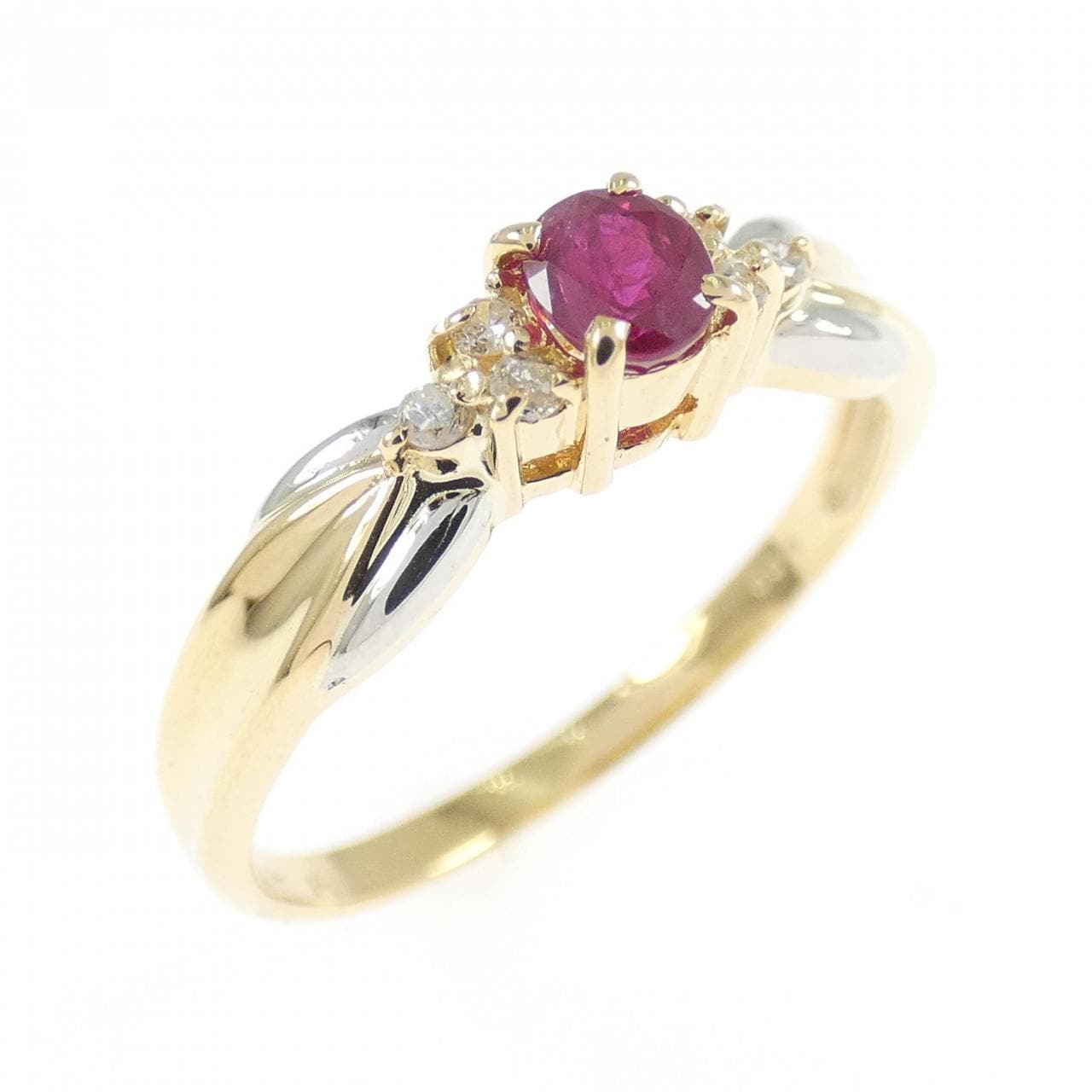 K18YG/PT900 ルビー リング